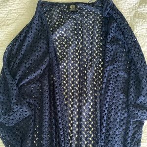 Dark Blue Bobeau Lace Kimono